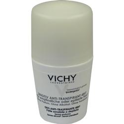 Ein weißer Deostick von Vichy für empfindliche Haut ohne Parfüm und Alkohol.
